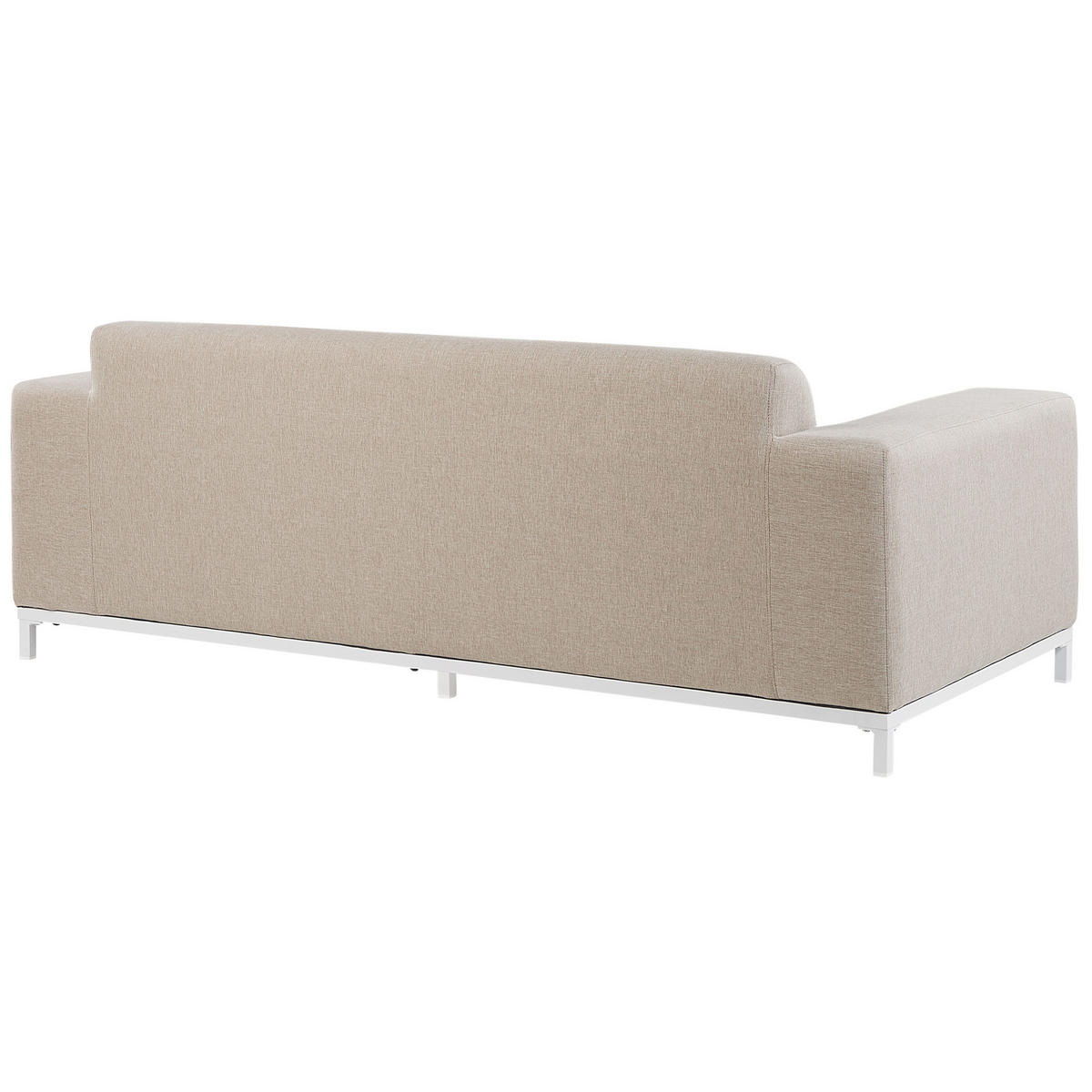 GARTENSOFA 3-Sitzer beige/weisses Gestell Rovigo - Beige/Weiß, Textil (186/68/84cm) - Beliani