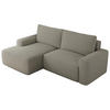 ECKSOFA BELLUNO L Hellgrau Boucle - Links - Hellgrau/Schwarz, Textil (144/233cm) - MKS