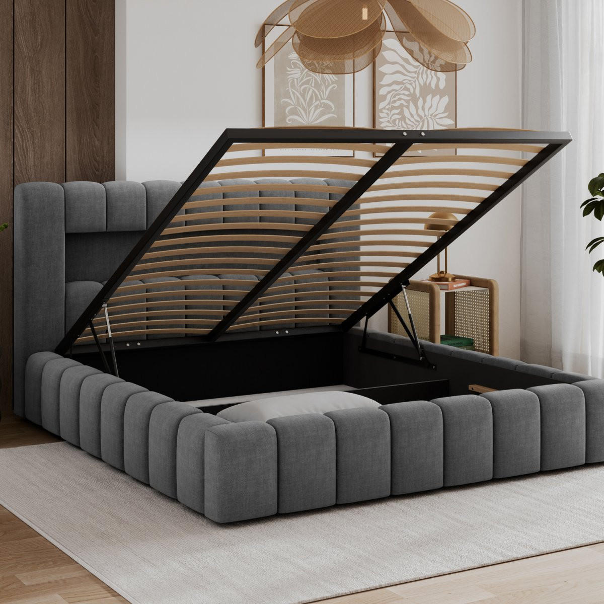 BOXBETT 180/200 Auria Grau - Grau, Holz (180/200cm) - Petits-meubles