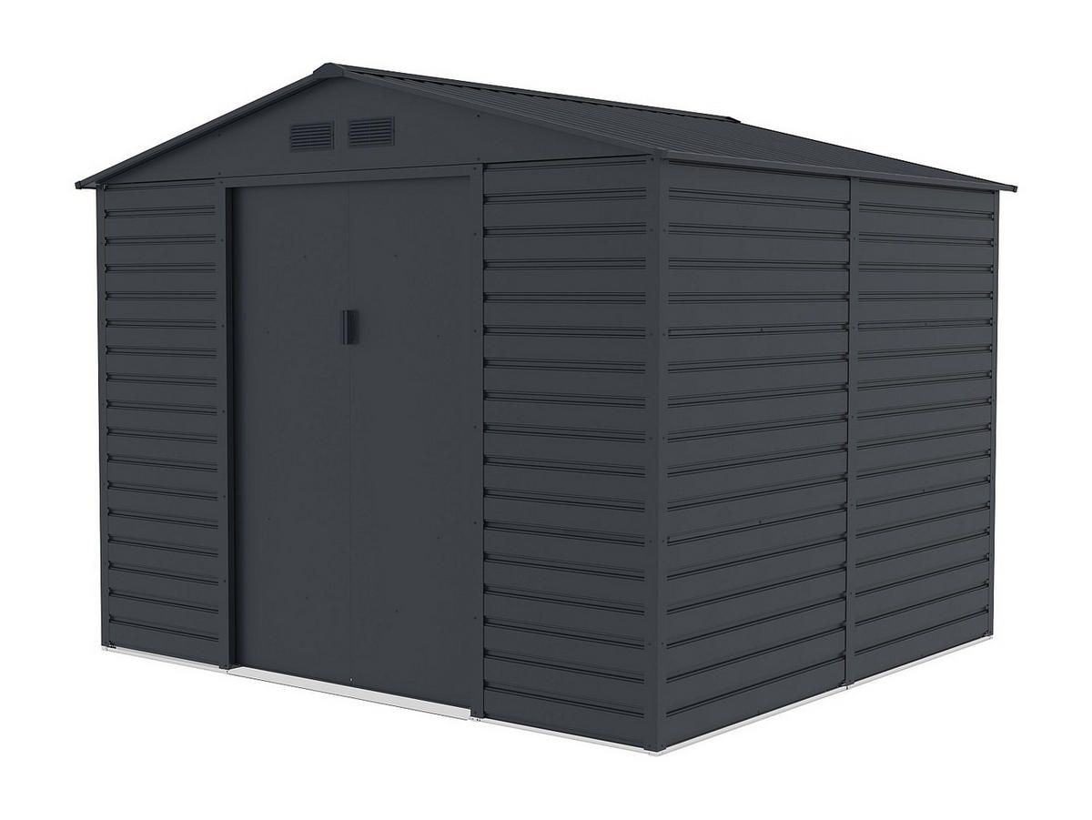 SCHREBERGARTENHAUS - 267 cm x 245 cm - metall - anthrazitgrau Adelmo - Anthrazit, Metall (267/221/245cm) - Vente-Unique