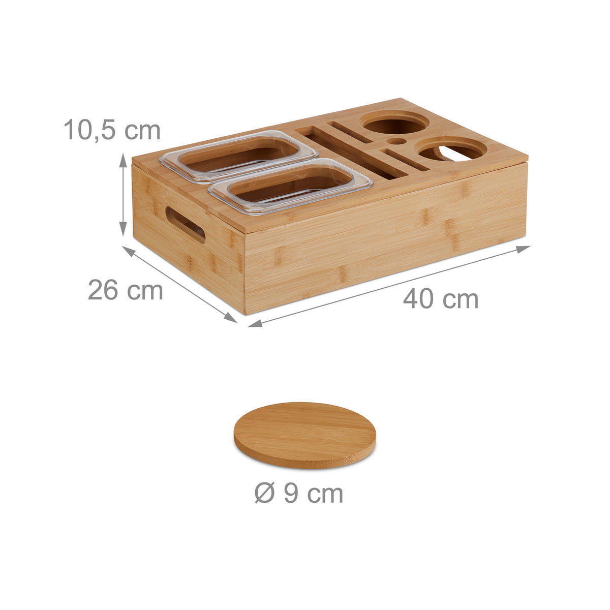 COUCHBAR - Hellbraun, Holz/Wellpappe (40/10.5/26cm) - Relaxdays