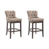 BARHOCKER 2er Set Stoff Taupe - Taupe, Holz/Textil (55/109/57cm) - CLP
