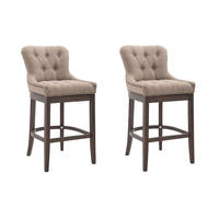 BARHOCKER 2er Set Stoff Taupe - Taupe, Holz/Textil (55/109/57cm) - CLP