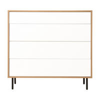 KOMMODE Zach Natur - Weiß 100 cm x 95 cm - Braun, Holzwerkstoff (100/95/41cm) - Kenay Home
