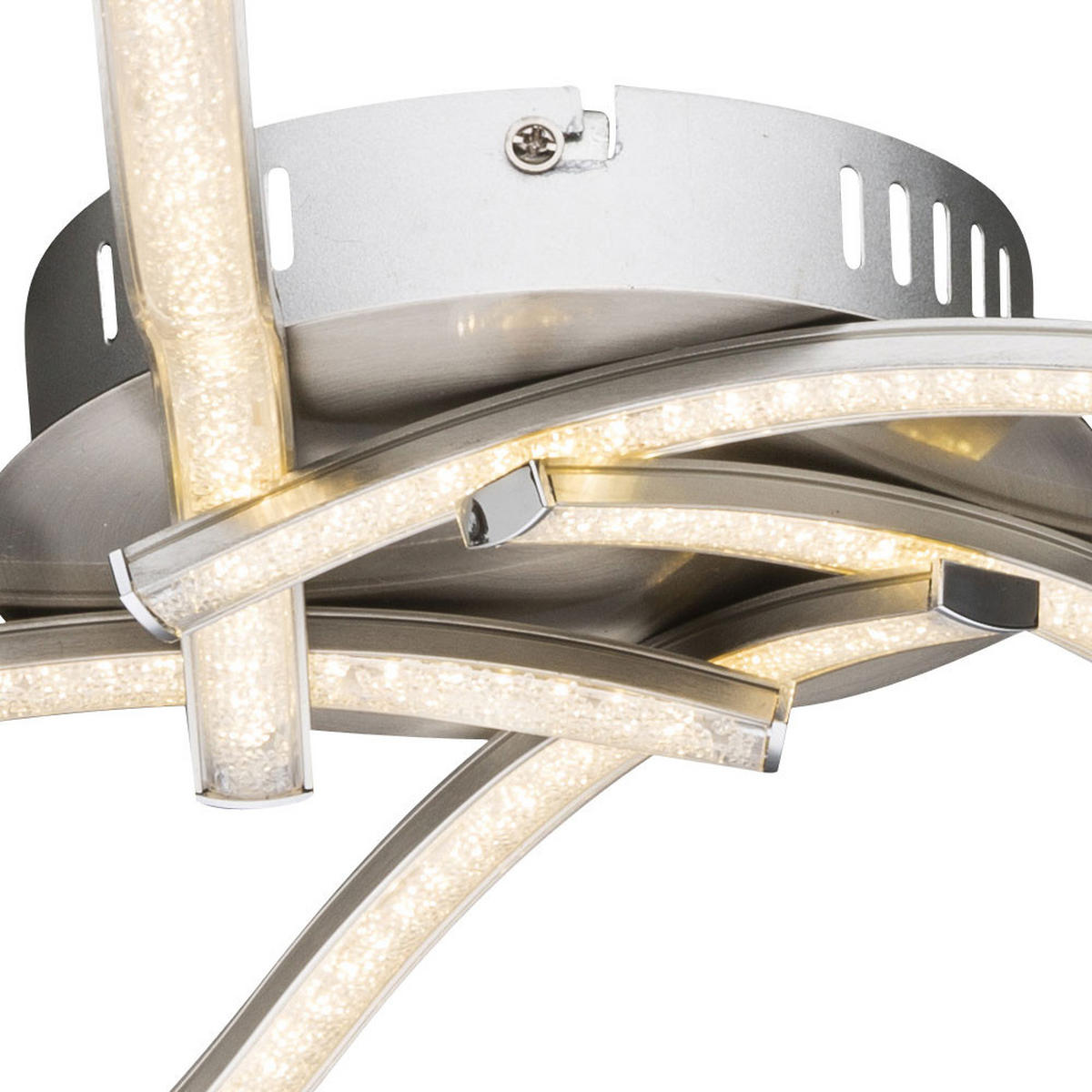 LED DECKENLEUCHTE Jorne Silber Kristalloptik - Silberfarben, Metall (64.5/64.5/7.8cm) - Globo Lighting