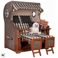 STRANDKORB XXL Düne Grande 2,5 Sitzer - Beige/Braun, Metall (142/170/95cm) - Mr. Deko