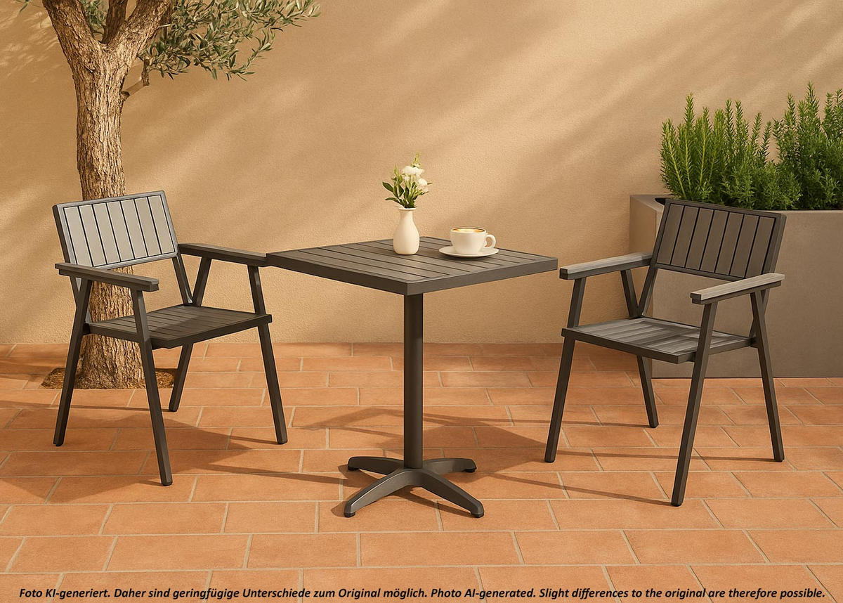 GARTENSTUHL Schwarz, Grau - Schwarz/Grau, Metall (57/87/53cm) - MCW