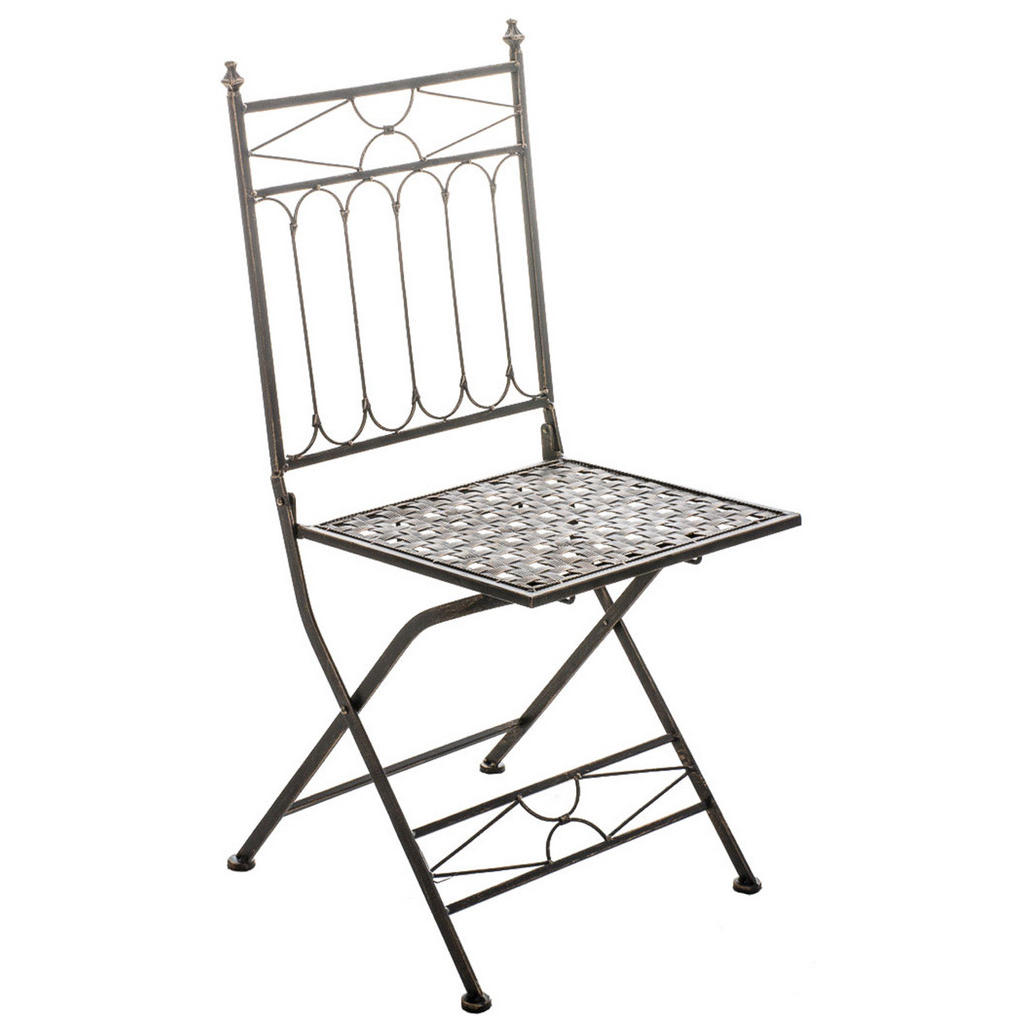 Thumbnail - TPFLiving Klappstuhl, Braun, Metall, 40x43x95 cm, Gartenmöbel, Gartenstühle, Gartenklappstühle