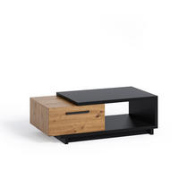 COUCHTISCH Zonda 120x60 mit zwei Schubladen - Schwarz/Eiche Artisan, Holzwerkstoff/Kunststoff (60/120/40cm) - Ravio