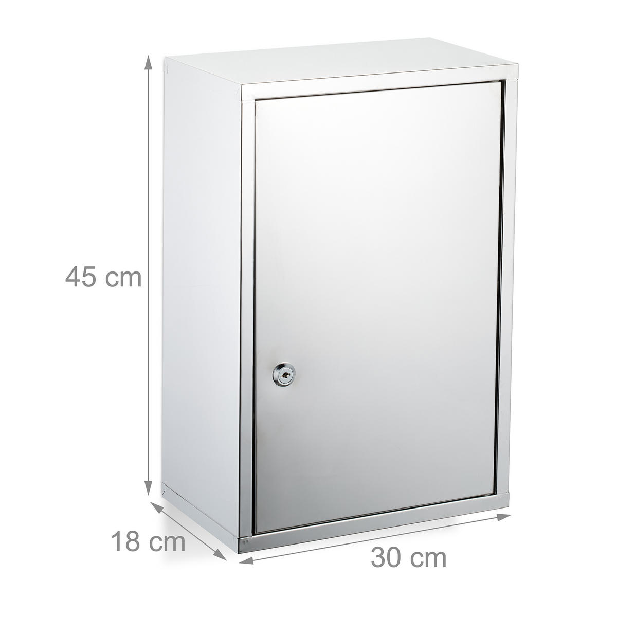 MEDIZINSCHRANK - Silberfarben, Metall (30/45/18cm) - Relaxdays