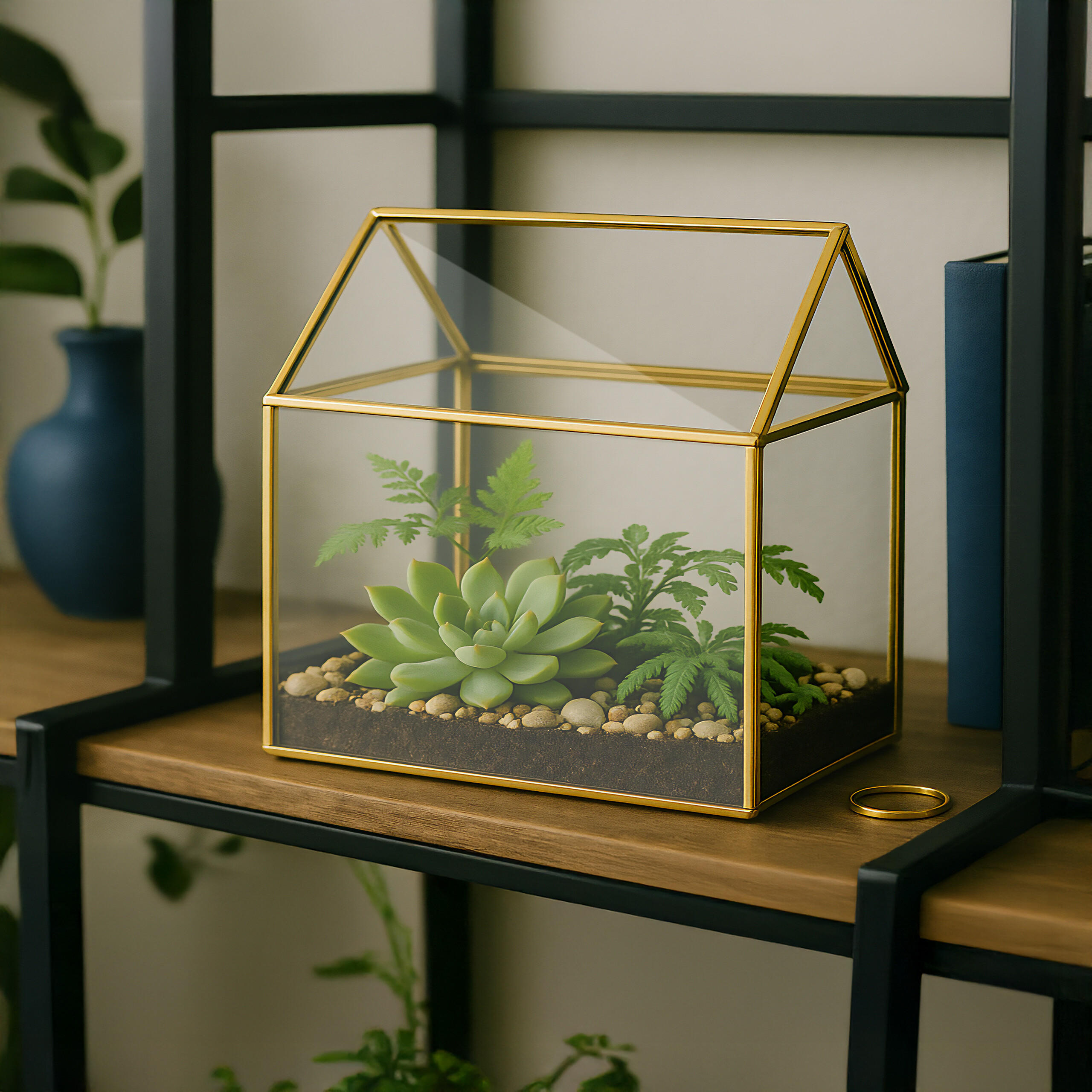 PFLANZENTERRARIUM - Transparent, Glas/Metall (15/15/10cm) - Relaxdays