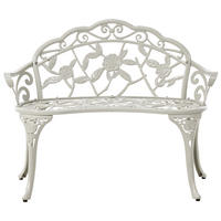 GARTENBANK Weiß Piura - Weiß, Metall (88/80/49cm) - Beliani