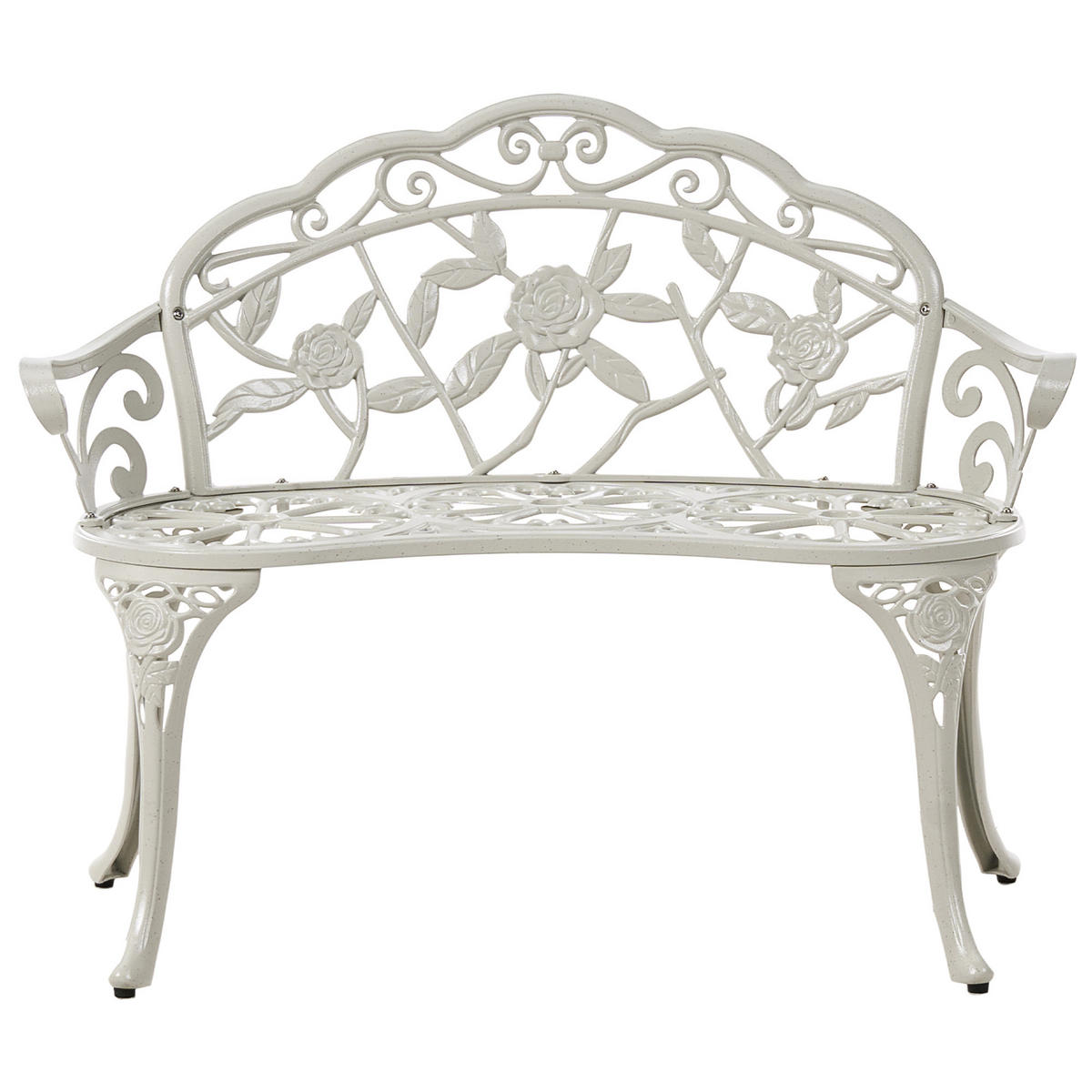 GARTENBANK Weiß Piura - Weiß, Metall (88/80/49cm) - Beliani