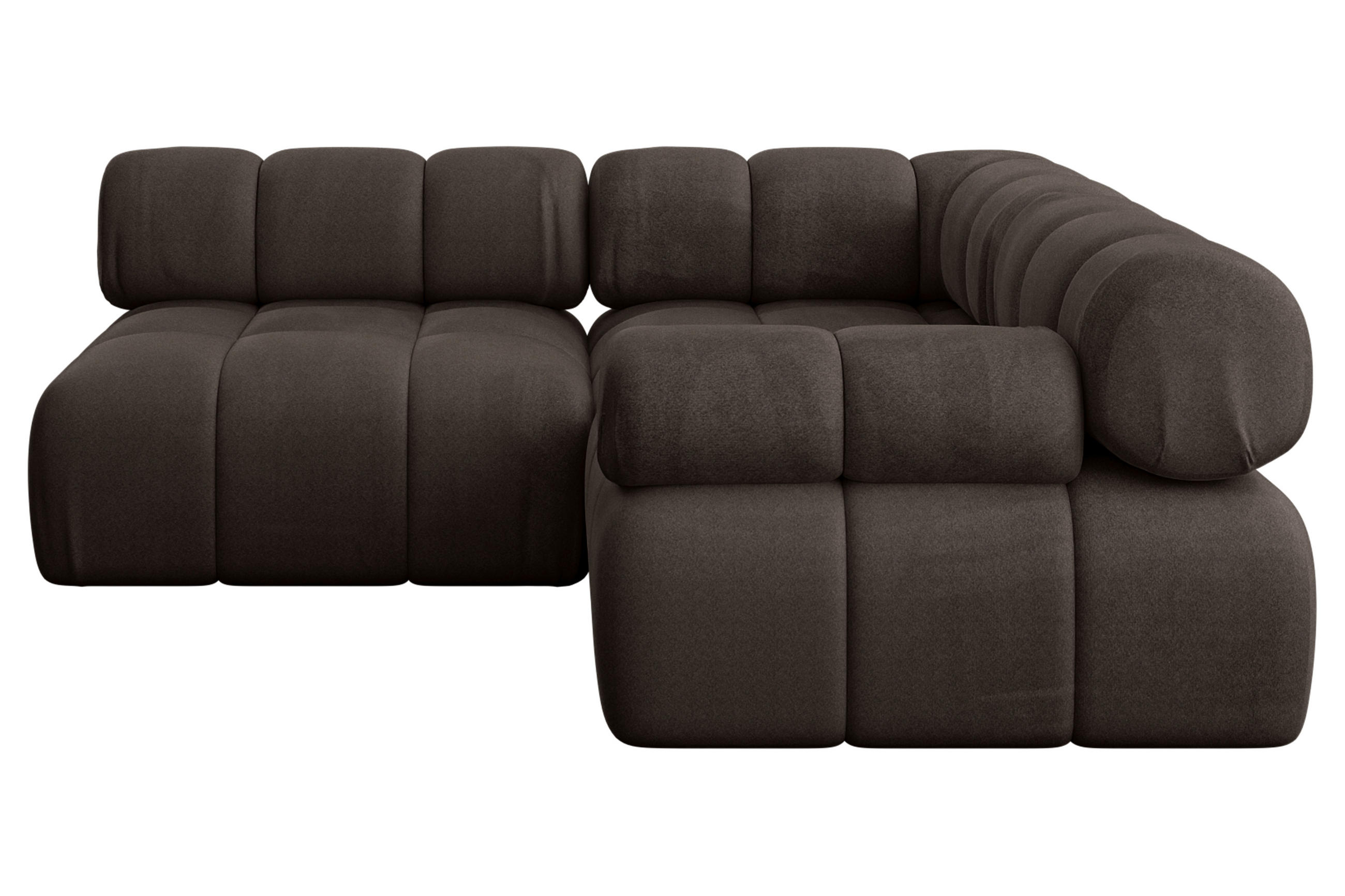 ECKSOFA modulares Sofa Mende-L1 - 190x190x70 cm Braun Velours - Braun, Holzwerkstoff/Textil (190/190cm) - ALTDECOR