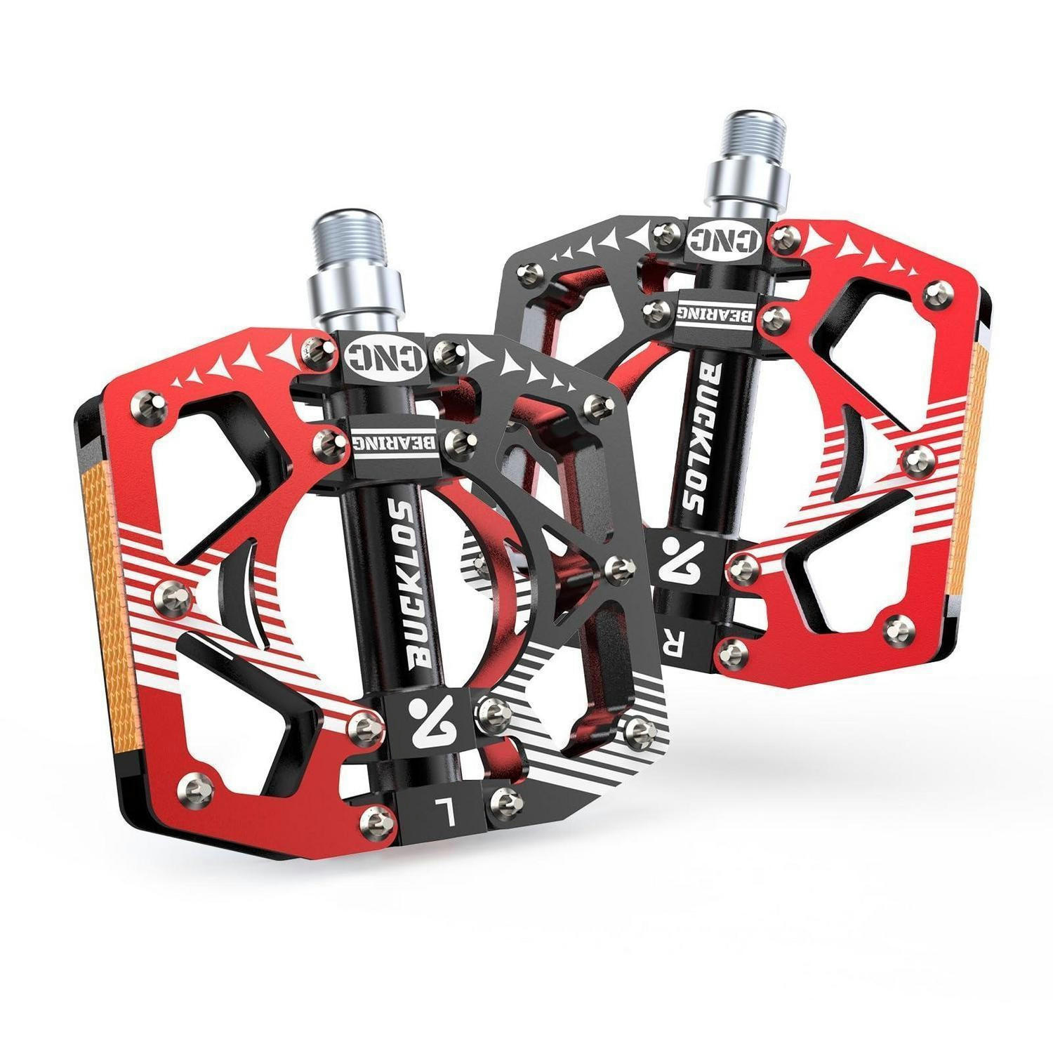 FAHRRADPEDALE Aluminium CNC Schwarz-Rot - Multicolor, Metall (10/1.5/12.2cm)