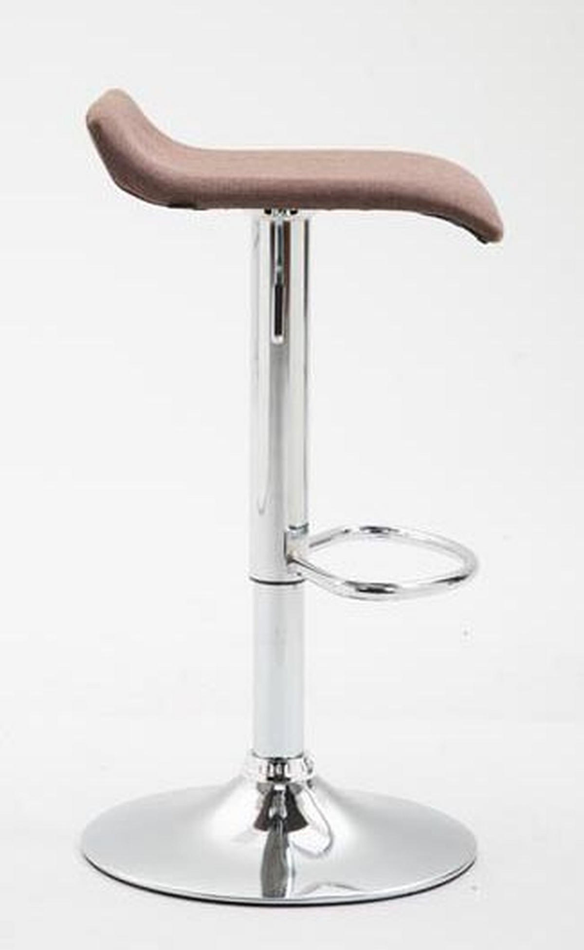 BARHOCKER Dynasty Two, 2er Set, Gestell Metall in Chromoptik, Stoff Braun - Chromfarben/Braun, Textil/Metall (36/84/39cm) - TPFLiving