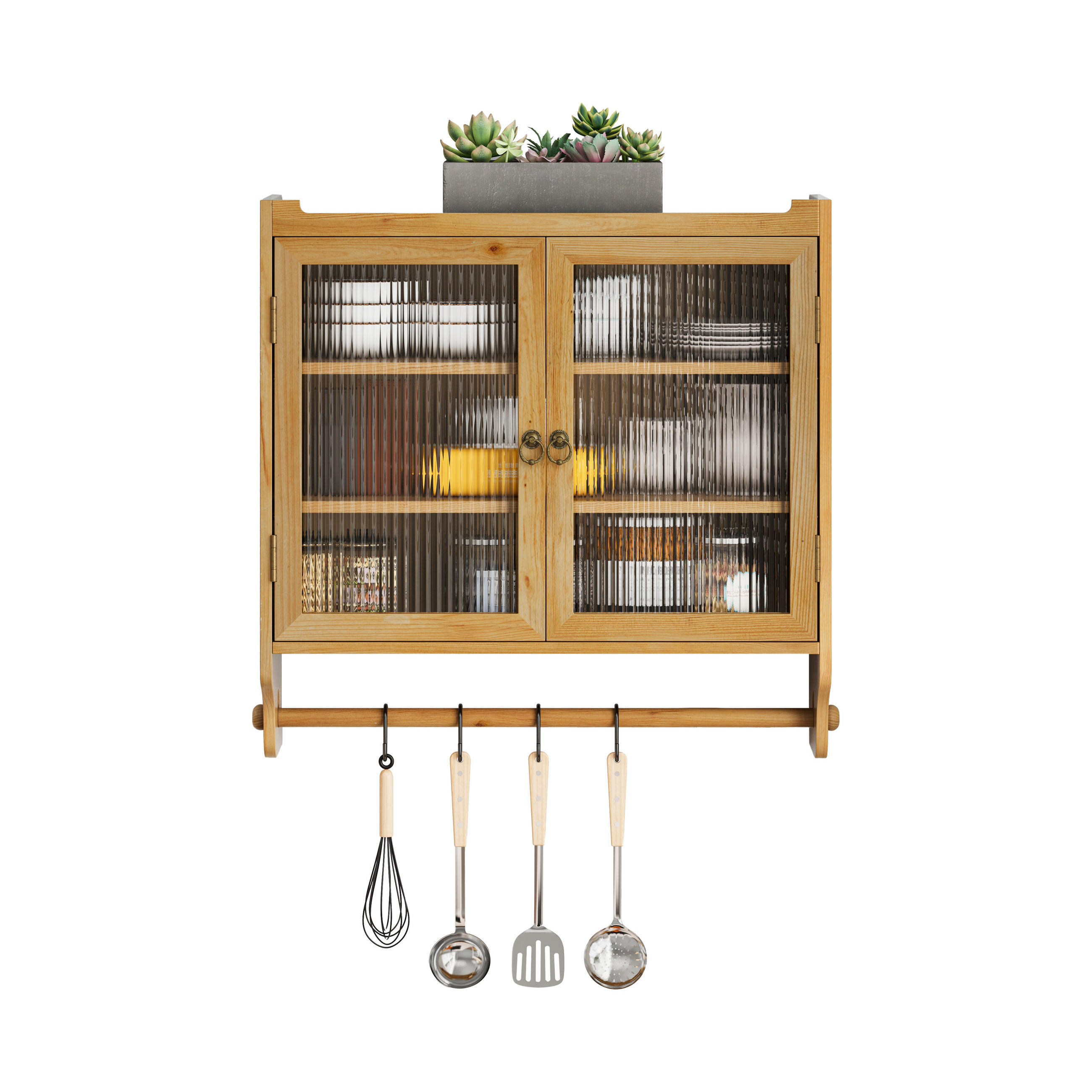 HÄNGESCHRANK Naturfarben 63/18/60 cm - Naturfarben, Glas (63/60/18cm) - PANGIVO