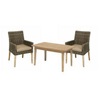 GARTEN-SITZGRUPPE Lugano Klein Gartenmöbel-Set - Dunkelbraun, Holz - DELUKE