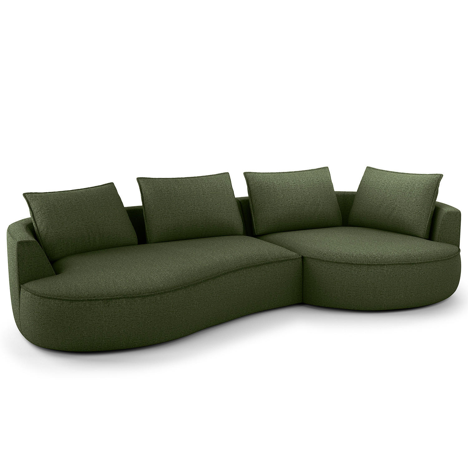 BIGSOFA - Schwarz/Grün, Kunststoff/Textil (322/82/154cm) - home24