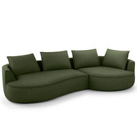 BIGSOFA - Schwarz/Grün, Kunststoff/Textil (322/82/154cm) - home24