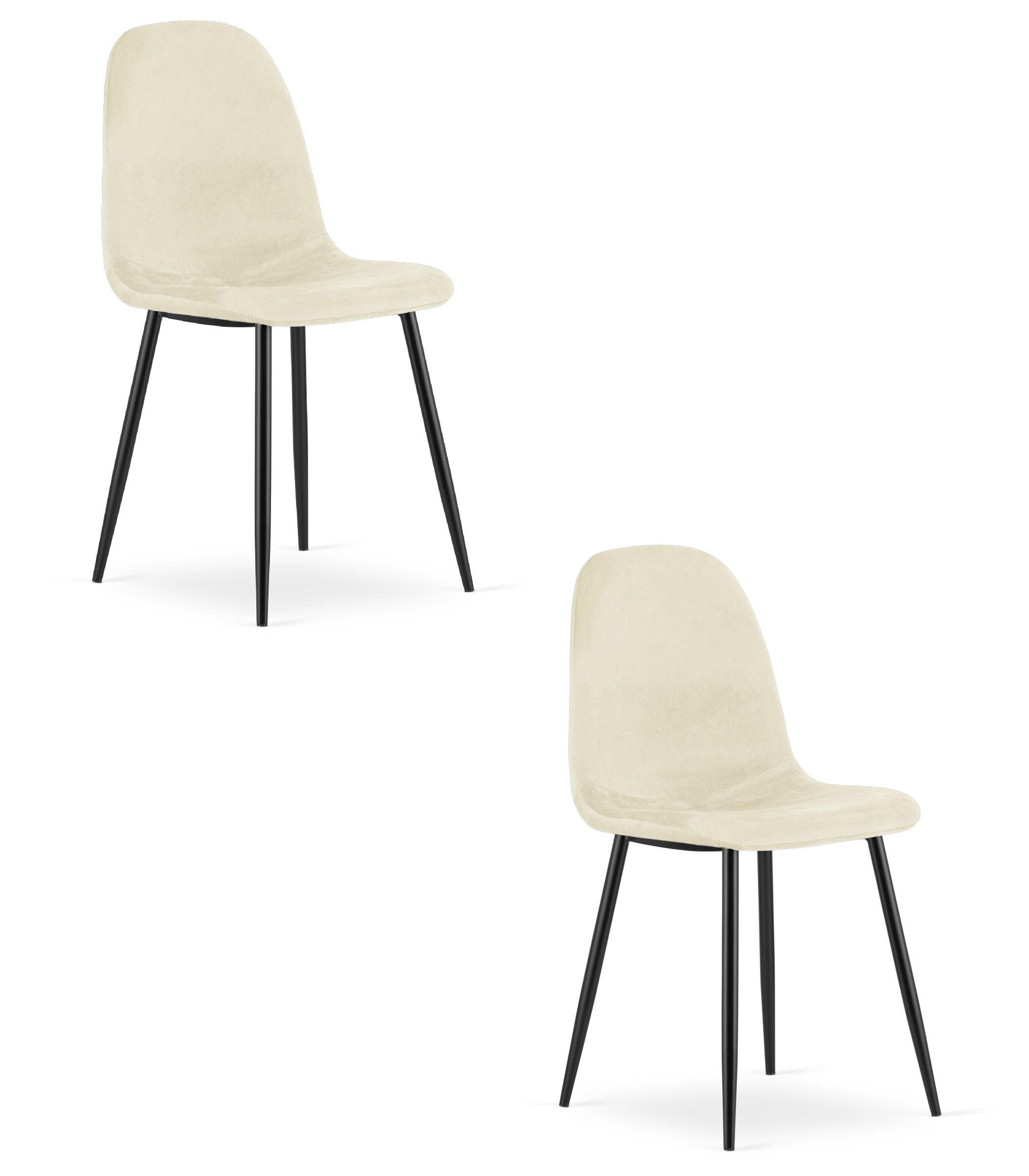 ESSZIMMERSTUHL 2-er Set COMO beiger Sitz - Beige, Textil (44.5/87.5/50.5cm) - Valora