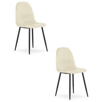 ESSZIMMERSTUHL 2-er Set COMO beiger Sitz - Beige, Textil (44.5/87.5/50.5cm) - Valora