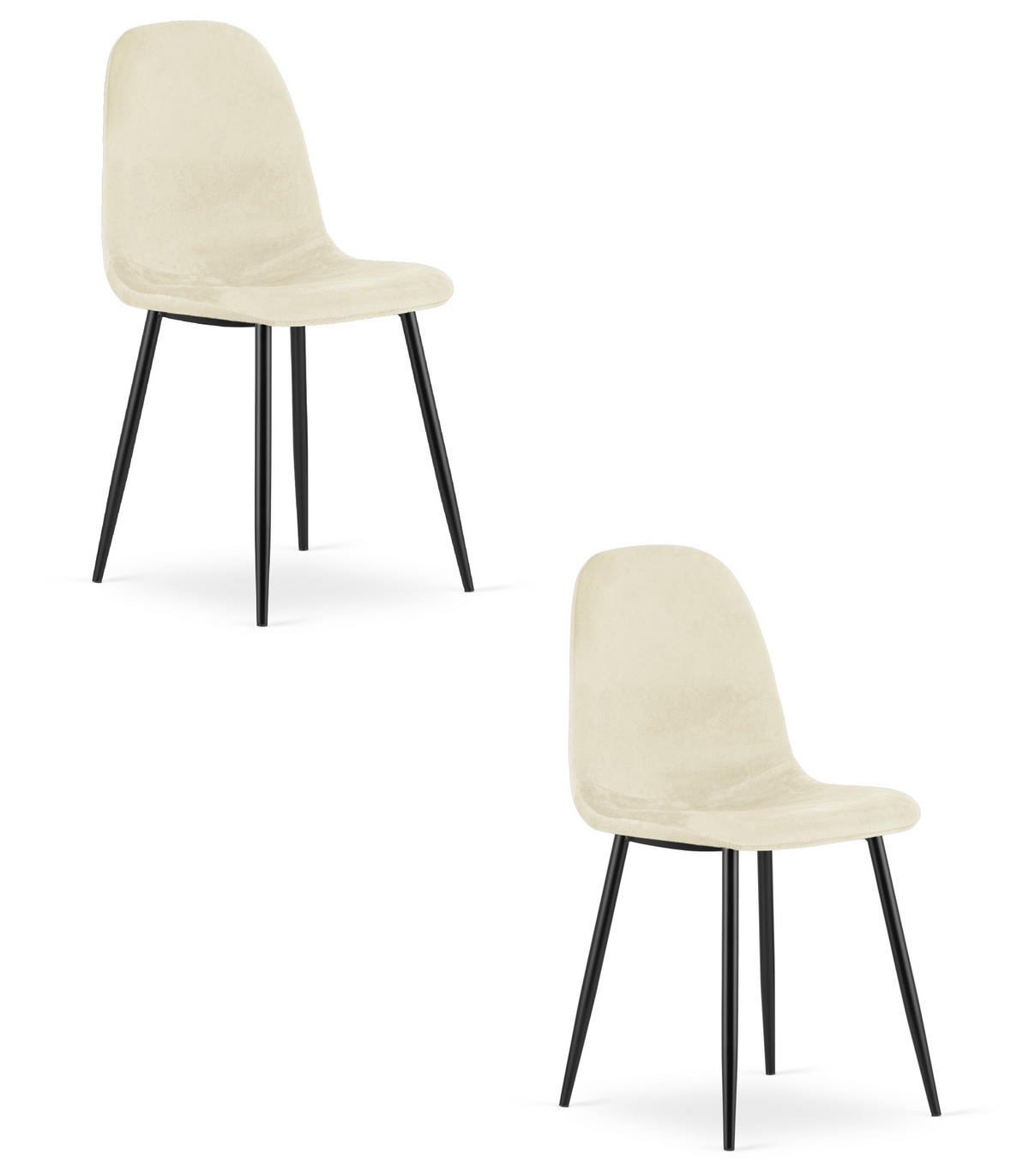 ESSZIMMERSTUHL 2-er Set COMO beiger Sitz - Beige, Textil (44.5/87.5/50.5cm) - Valora