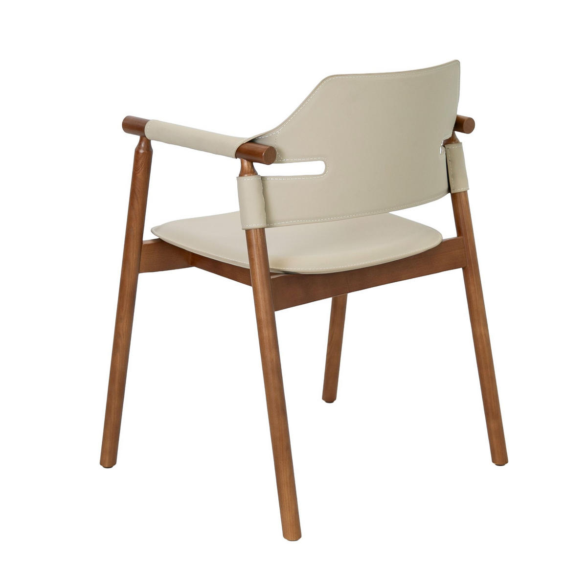 STUHL Stuhl aus regeneriertem Leder in Sandfarbe 61/56/79 cm - Sandfarben/Gelb, Leder/Holz (61/79/56cm) - ANGEL CERDA