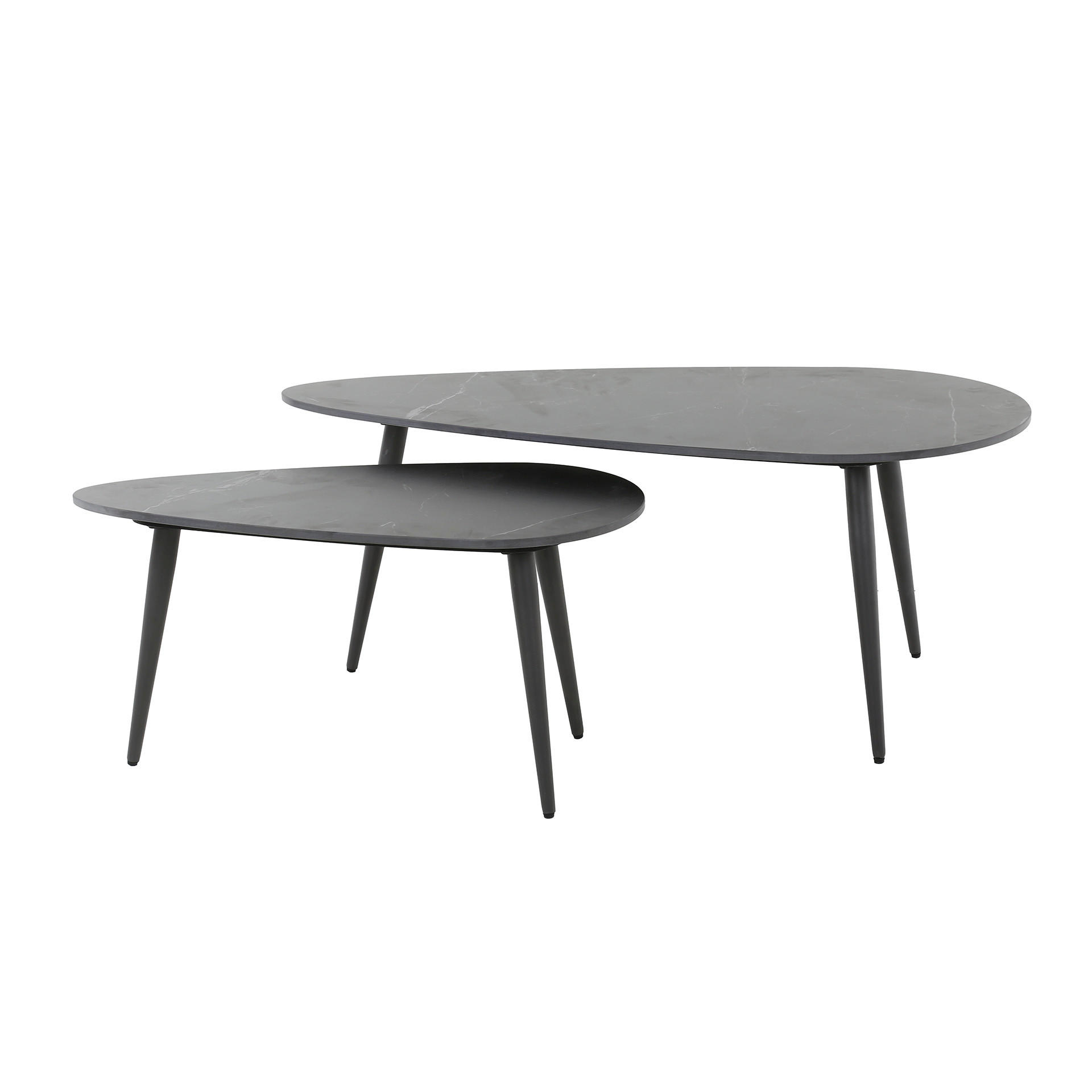 COUCHTISCH Cera Schwarz 50/100/40 cm 2er-Set - Schwarz, Keramik (50/100/40cm) - Hoyz Collection