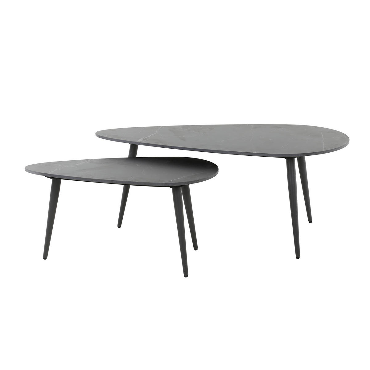 COUCHTISCH Cera Schwarz 50/100/40 cm 2er-Set - Schwarz, Keramik (50/100/40cm) - Hoyz Collection