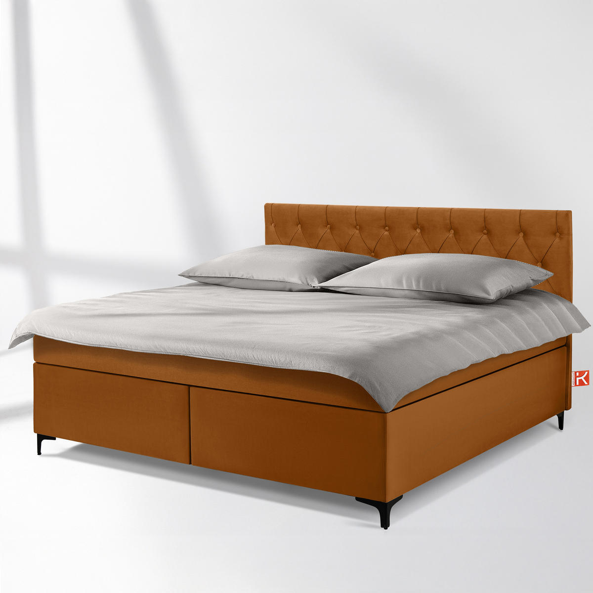 POLSTERBETT ARDEA, Rot - Rot/Schwarz, Holz/Holzwerkstoff (180/200cm) - KONSIMO®