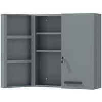MEDIZINSCHRANK Kaltgewalzter Stahl Kohlegrau - Dunkelgrau/Schwarz, Metall (18/60/55cm) - Kleankin