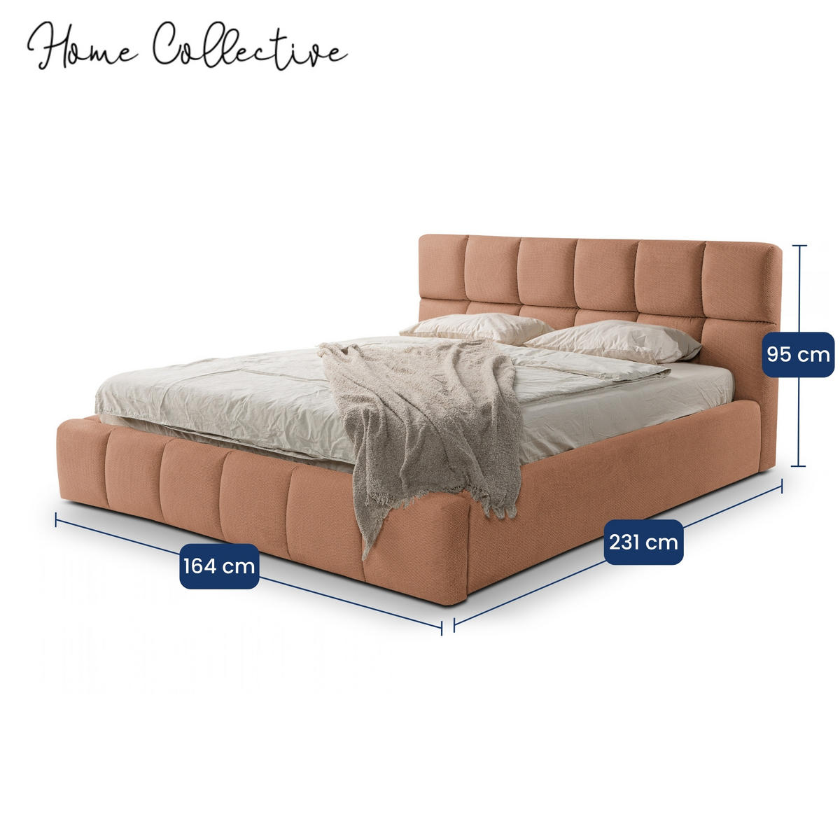 POLSTERBETT mit Stauraum 140x200 cm in Rost - Rostfarben, Textil (140/200cm) - Home Collective