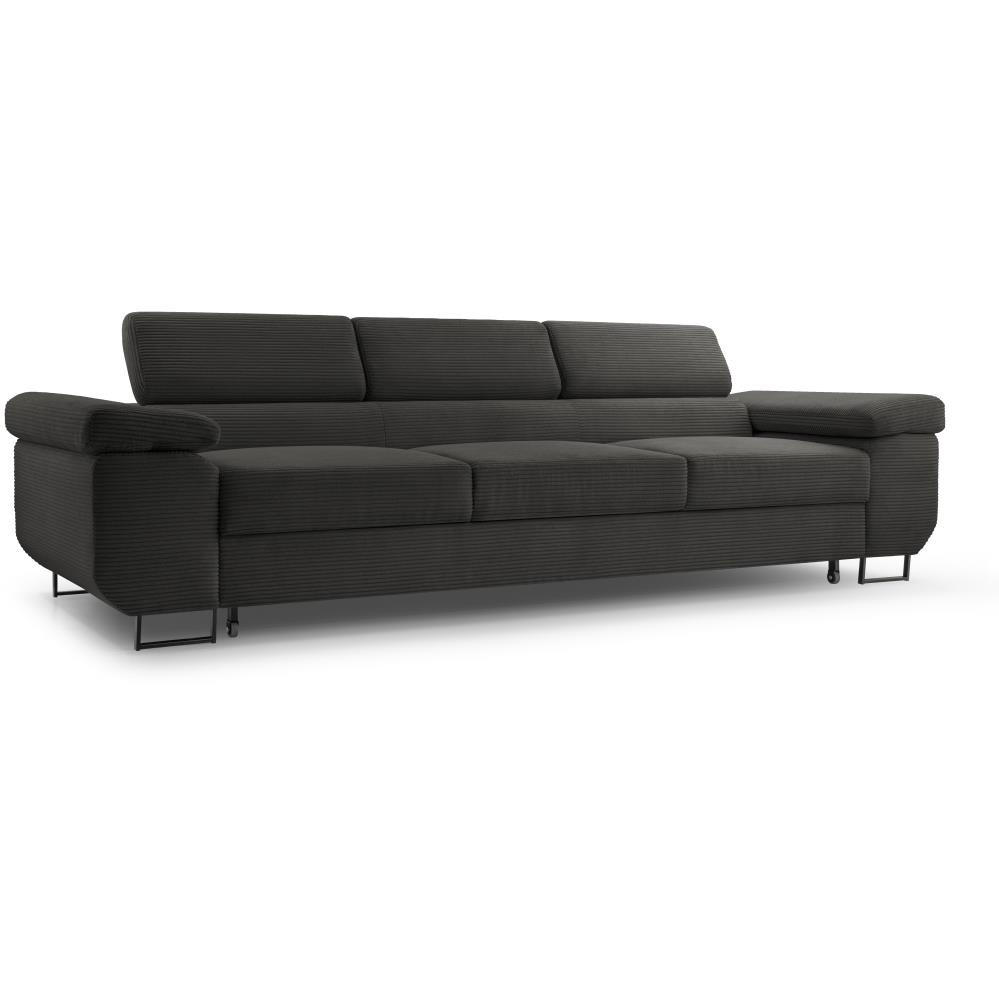 Beautysofa 3-Sitzersofa Dunkelgrau 274x90x98 cm