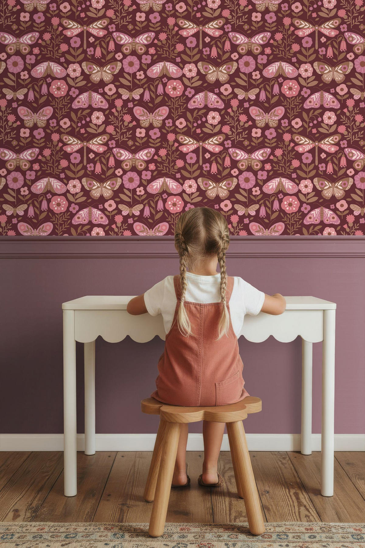 TAPETE Blumen & Schmetterlinge 50 x 900 cm - Pink, Papier (50/0.1cm) - ESTAhome