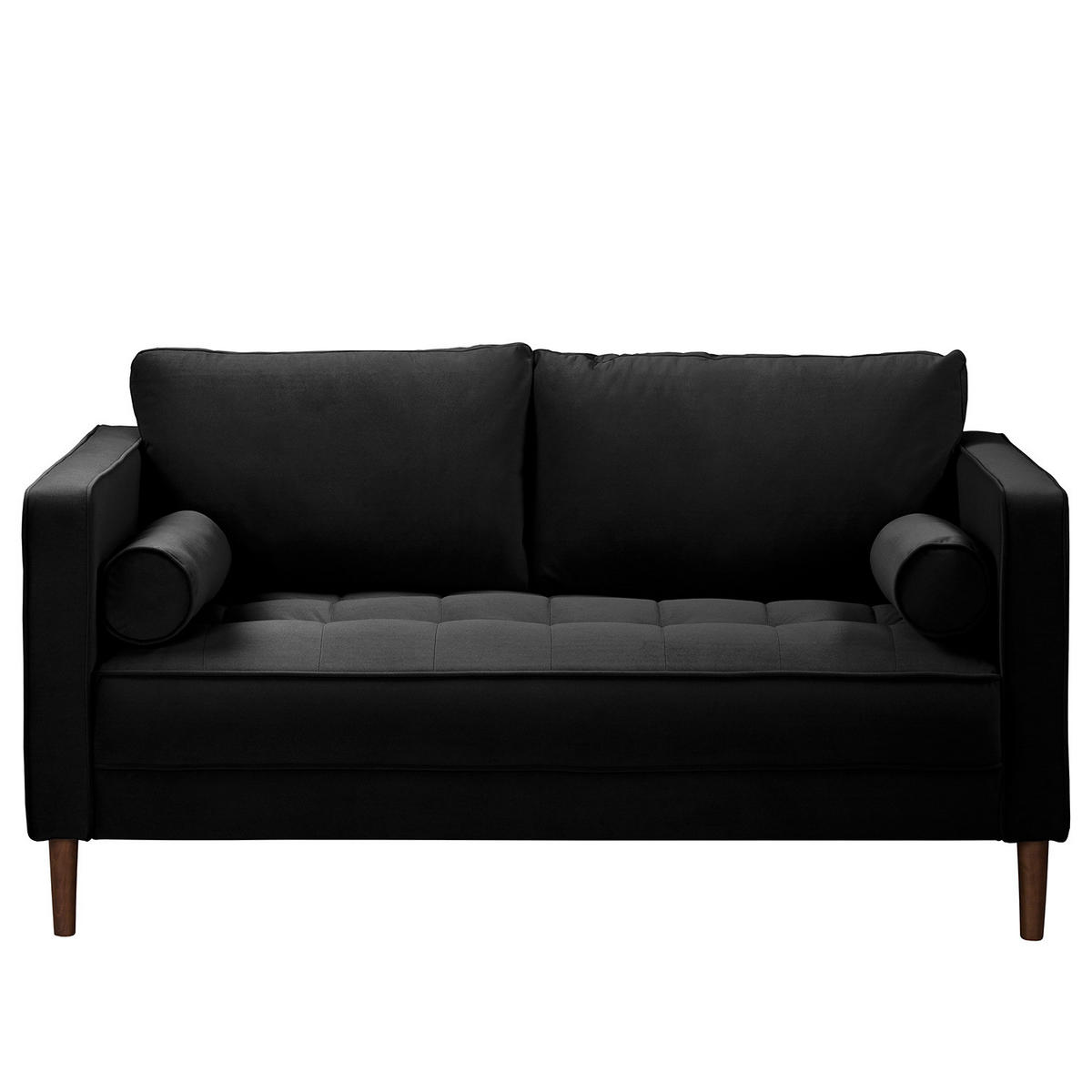 2-SITZER SOFA - Samt - Schwarz, Textil (150/80/86cm) - home24