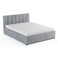 POLSTERBETT VIANA 180/200 in Velours Hellgrau - Hellgrau, Holz/Holzwerkstoff (180/200cm) - Deine Möbel 24