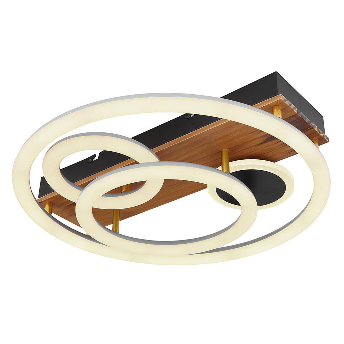 LED DECKENLEUCHTE DARRYL Braun - Braun, Holz (48/48/11cm) - Globo Lighting