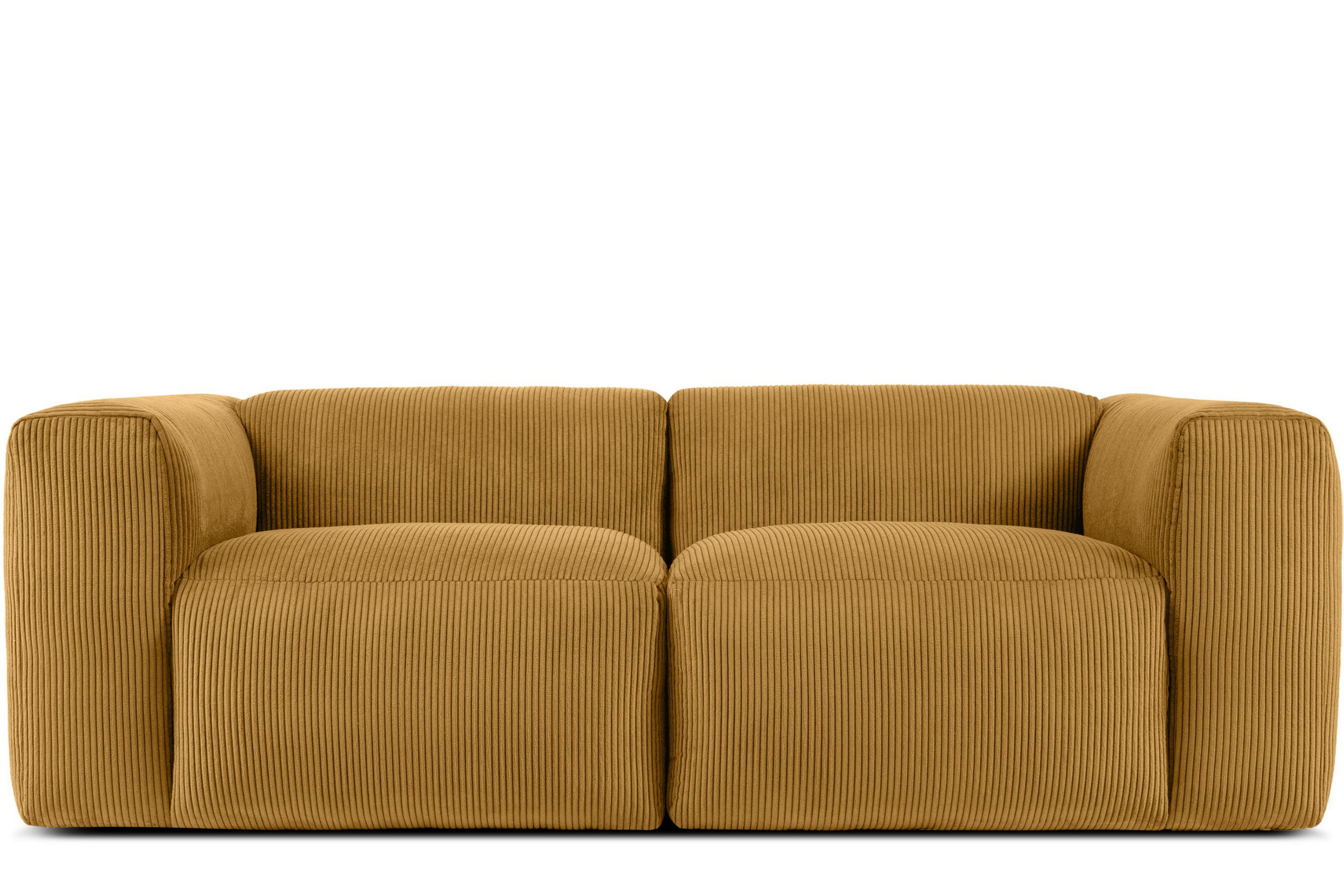 2-SITZER-MODULSOFA BUFFO mit extrem weicher und bequemer Sitzfläche, Kordstoff, gelb - Gelb, Textil (210/73/96cm) - KONSIMO®