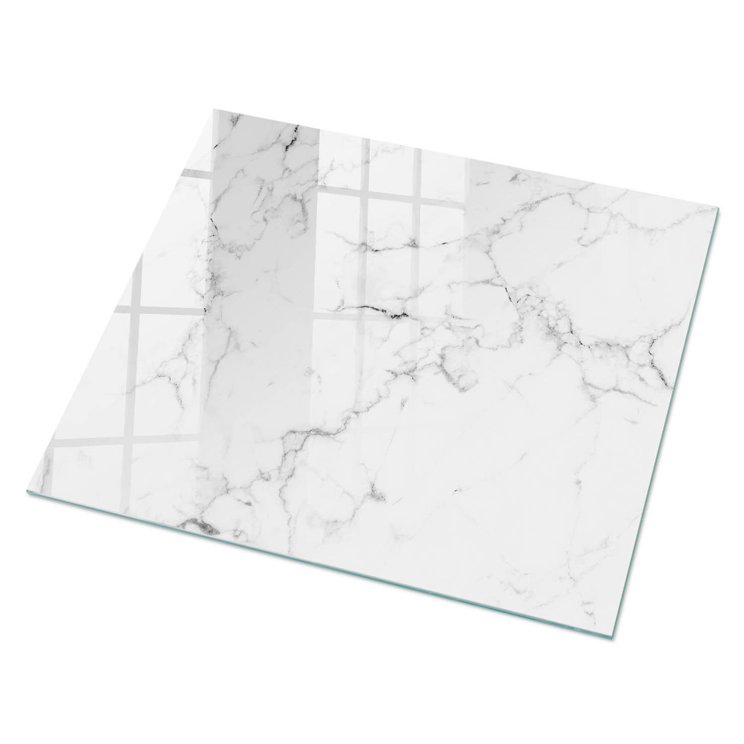 GLASPLATTE 80x60 cm – Weißer Marmor - Beige, Glas (0.4/80/60cm) - ArtPrintCave