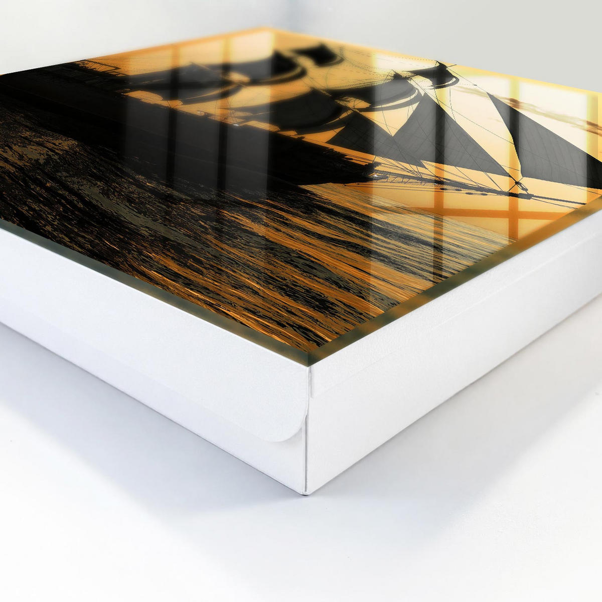 SCHLÜSSELBOX Weiß 30x30 cm – Türöffnung nach rechts - Seeabenteuer - Orange, Metall (30/30/5cm) - TULUP