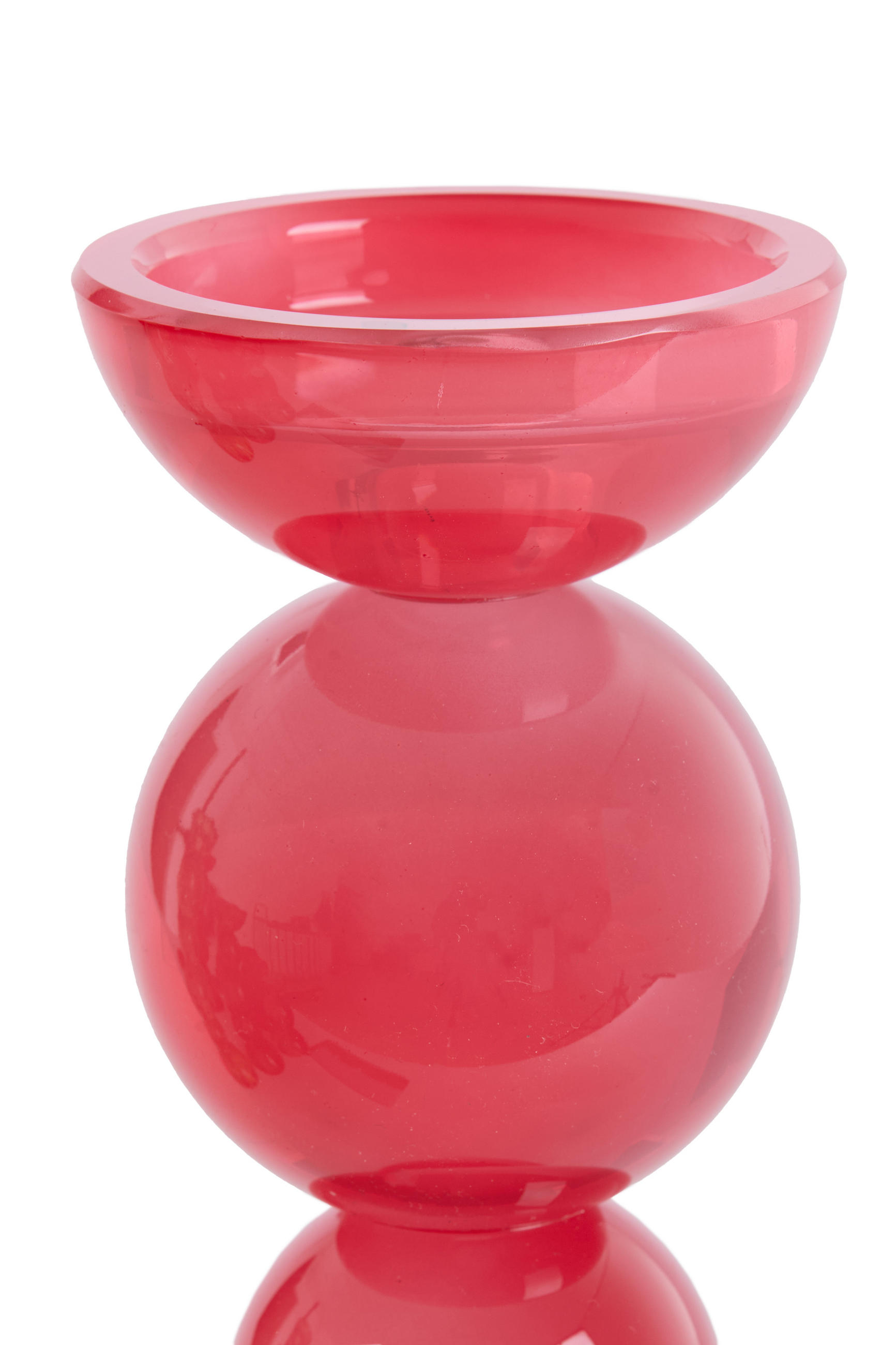 KERZENHALTER Itinga Rot Ø9,5/15,5 cm - Rot, Glas (9.5/15.5/9.5cm) - Light & Living