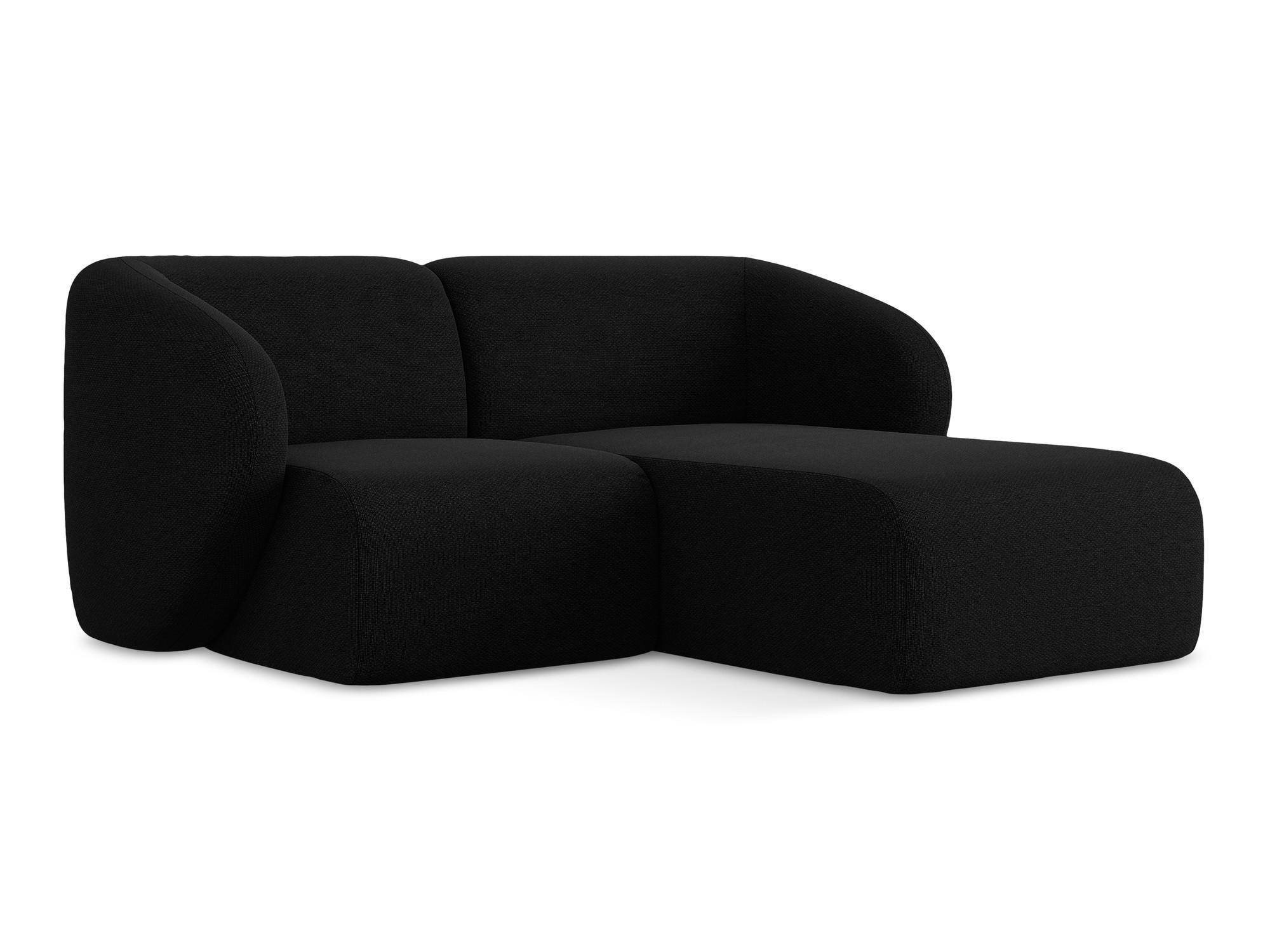 ECKSOFA Rechts Bouclé Stoff Schwarz - Schwarz, Holzwerkstoff/Kunststoff (178/166cm) - Makamii