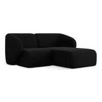 ECKSOFA Rechts Bouclé Stoff Schwarz - Schwarz, Holzwerkstoff/Kunststoff (178/166cm) - Makamii