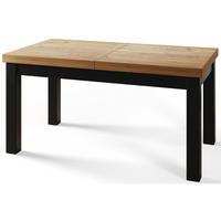 ESSZIMMERTISCH CLASSIC, ausziehbarer Tisch 120-160X80X78 cm, Farbe: CRAFT, mit Holzbeinen in Farbe Schwarz - Schwarz/Braun, Holzwerkstoff (120/80/78cm) - Alpi-Möbel
