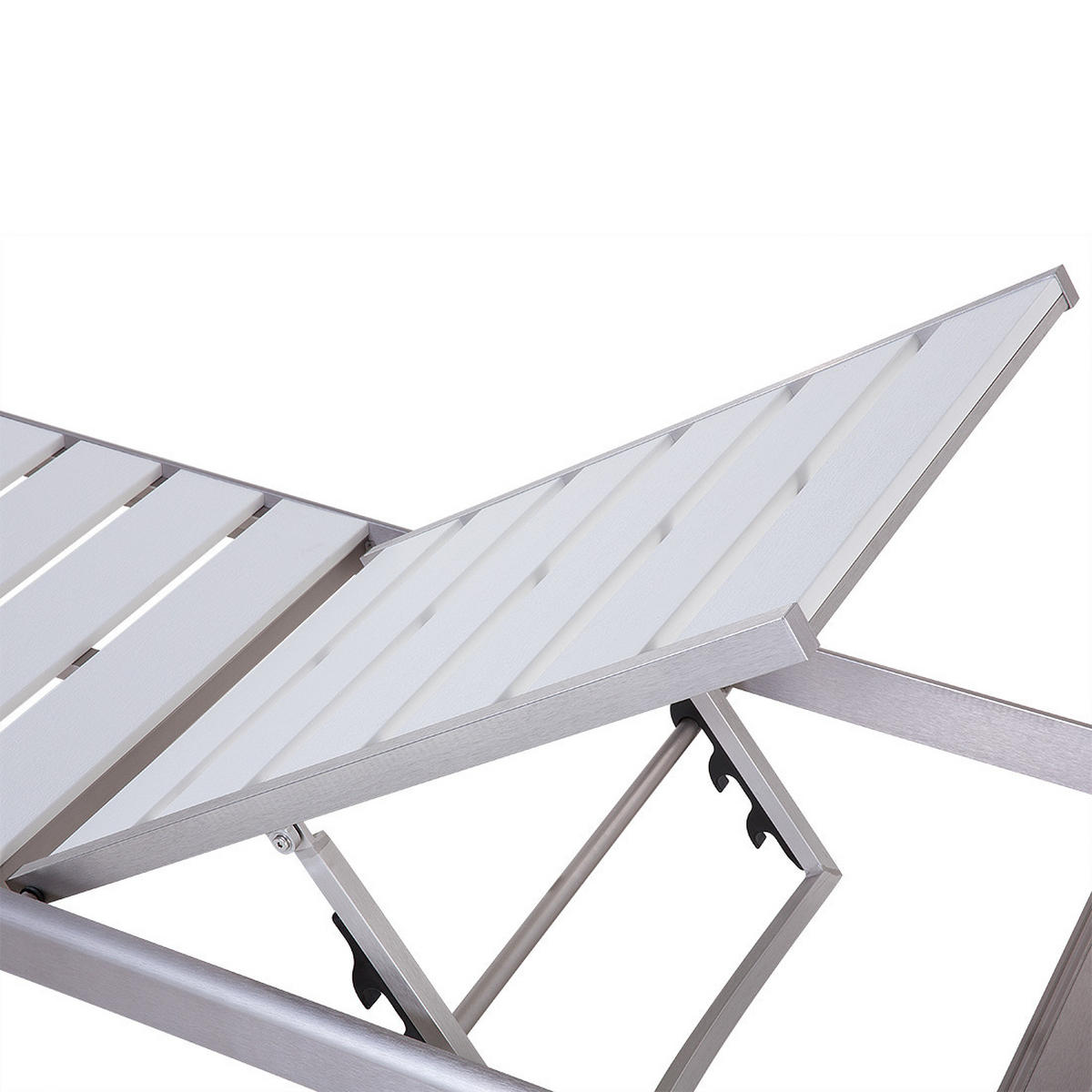 GARTENLIEGE weiß Nardo - Weiß, Metall (64/93/198cm) - Beliani