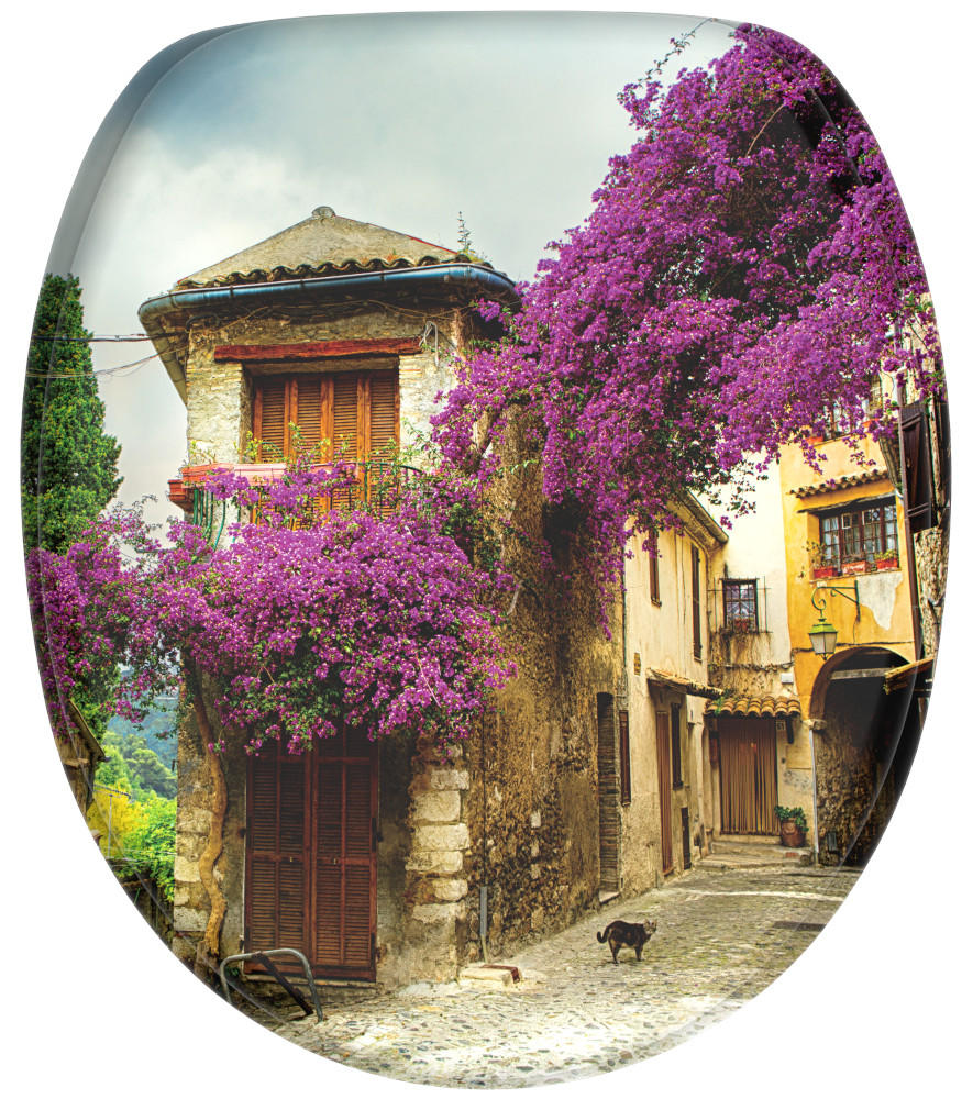 WC-SITZ mit Absenkautomatik Toskana - Violett, Holzwerkstoff (38/6/47cm) - Sanilo