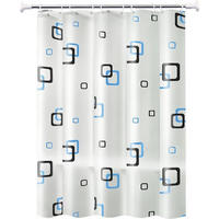 DUSCHVORHANG Weiß Polyester 200 x 200 cm klein quadratisch wasserdicht mit Ringe - Multicolor, Textil (200/200cm) - MCBOSON