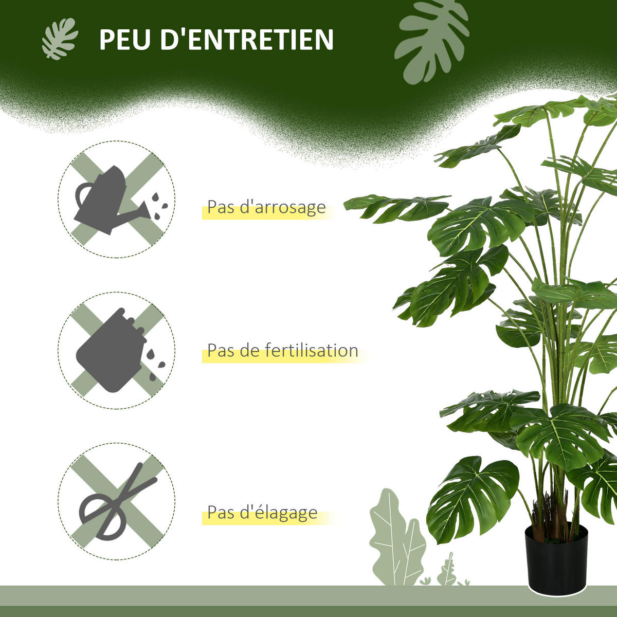 KUNSTPFLANZE DE-16595 180 cm, Monstera deliciosa Grün - Grün, Kunststoff (180cm) - ComfortXL