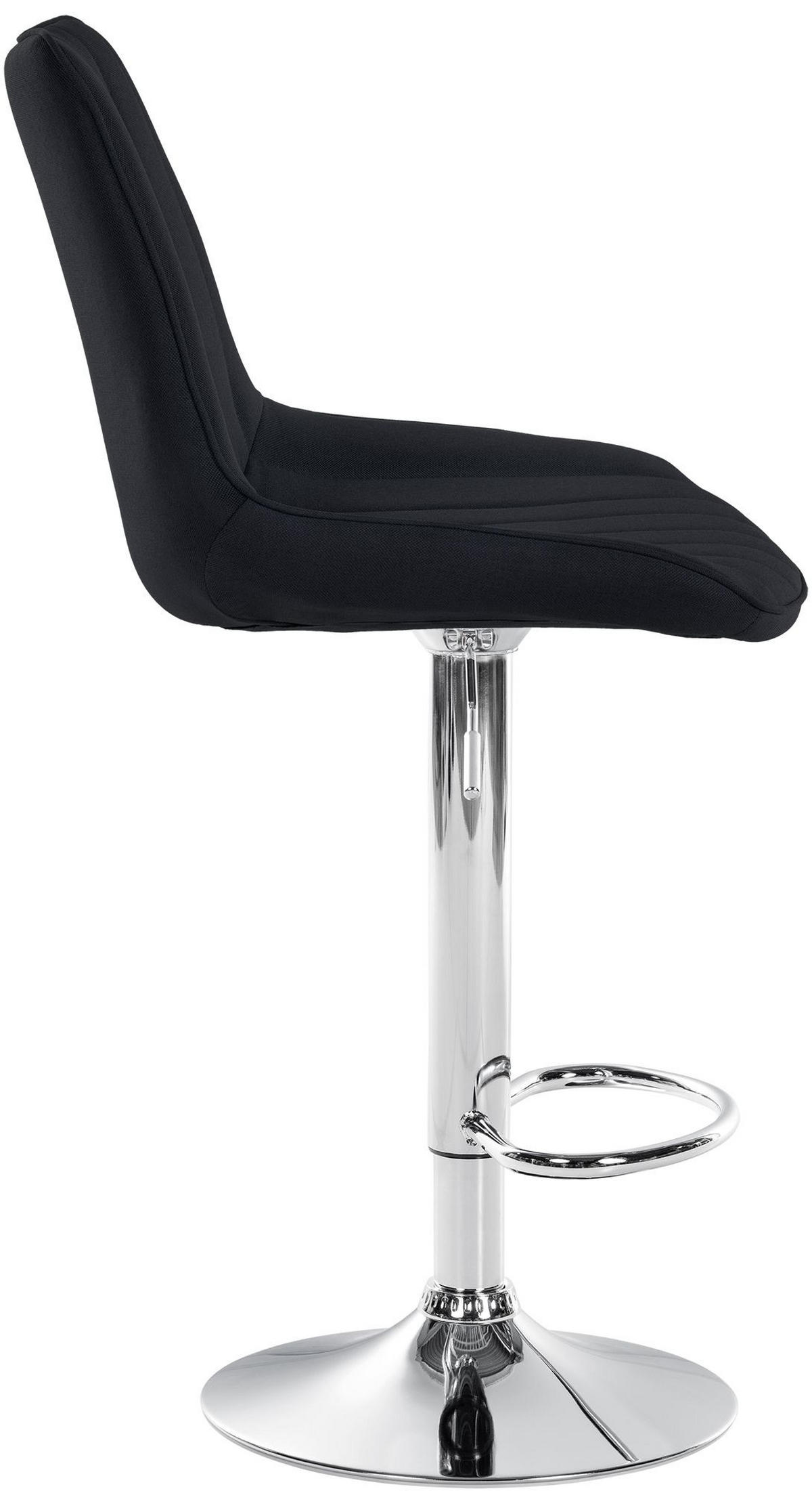 BARHOCKER RIO Schwarz Stoff Chrom - Schwarz, Textil/Metall (49.5/91/50cm) - DELUKE